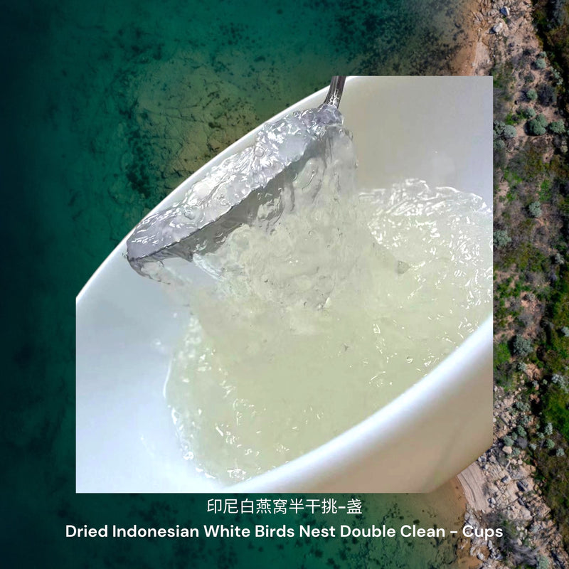 印尼白燕窝半干挑-盏/ Dried Indonesian White Birds Nest Double Cleaned - Cups